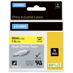 DYMO® Original IND-Heißschrumpfschlauch für Rhino 6000+, Polyolefin - schwarz auf gelb