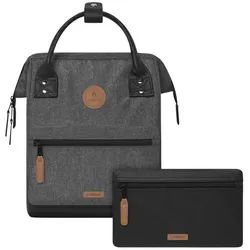 CABAIA Rucksack Luxembourg (Set, 3-tlg., inkl. 2 auswechselbaren Vordertaschen), Tagesrucksack mit austauschbaren Vordertaschen grau