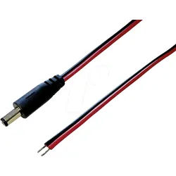 BKL 075102 - DC-Kabel Stecker 2,1/5,5mm rt/sw 1,0m