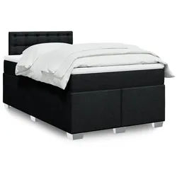 vidaXL Boxspringbett, Boxspringbett mit Matratze Schwarz 120x200 cm Stoff