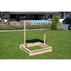 Sandkasten mit Sitzbänken und Dach Biedrax 140 x 140 x 140 cm Farbe: Natur