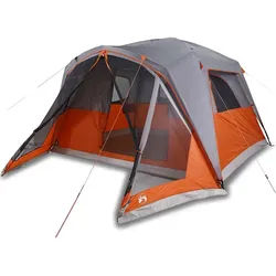 furnicato Faltzelt Familienzelt Grau Orange 305x400x205 cm wasserdicht mit Vorzelt, (1 tlg) grau|orange