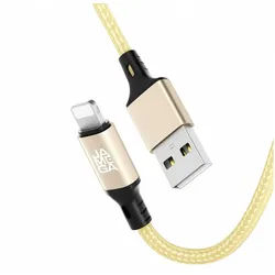 JAMEGA USB Kabel kompatibel mit iPhone Nylon USB A auf 8-Pin Ladekabel - Lightningkabel, USB A, 8-Pin (100 cm) goldfarben