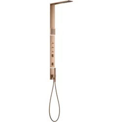 hansgrohe AXOR ShowerComposition Duschpaneel, mit Thermostat, Kopfbrause 110/220, Schulterbrause, inklusive Zubehör, 12595300, Farbe: Polished Red Gold