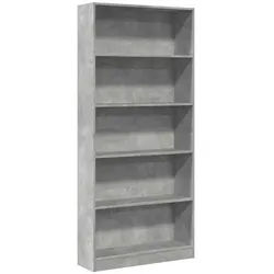 vidaXL Bücherregal Bücherregal Betongrau 80x24x176 cm Holzwerkstoff, 1-tlg. grau