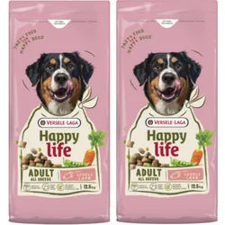VERSELE-LAGA Happy Life Adult mit Lamm 2x12,5kg - Großes Hundefutter für Erwachsene mit Lamm