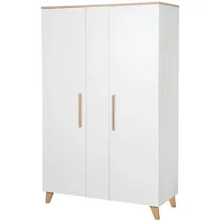 Roba Kinderkleiderschrank Leon-2,5 türig , Weiß , Holz , 119x190x52 cm , Babymöbel & Kindermöbel, Babyzimmer, Babykleiderschränke