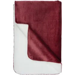 Novel Plaid , Weiß, Bordeaux , Kunststoff , Uni , Füllung: Polyester , 150x200 cm , Oeko-Tex® Standard 100 , pflegeleicht, Double face , Heimtextilien, Wohntextilien, Decken
