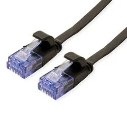 VALUE Patchkabel Cat.6A (Class EA) UTP, extra-flach, schwarz, 1 m