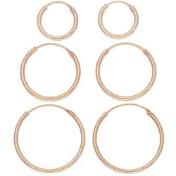 Creolen-Set FIRETTI "Multipack Schmuck Geschenk Silber 925 Ohrschmuck Creolenset", rosa (roségoldfarben), Ohrringe, Damen, Silber 925 (Sterlingsilber)