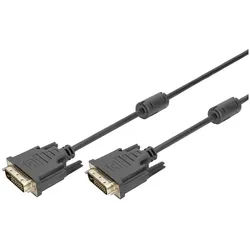 Digitus Digitus DVI Anschlusskabel DVI-D 24+1pol. Stecker, DVI-D 24+1pol. Stec HDMI-Kabel, (1000.00 cm) schwarz