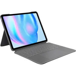 Logitech Tastatur Combo Touch, Smart Connector, DE, grau für Apple 13" iPad Air (M2, M3), Trackpad, Retail