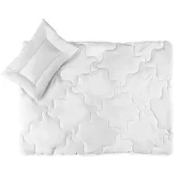 LaLoona Babybettdecke Premium Complete - Weiß, Steppbett-Set (100x135 / 40x60 cm) Kinder Steppdecke mit Kopfkissen weiß