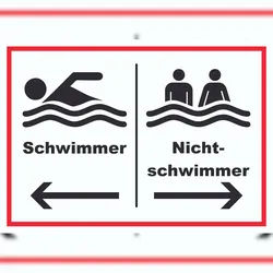 Schwimmer Nichtschwimmer Schild A1 (594x841mm)