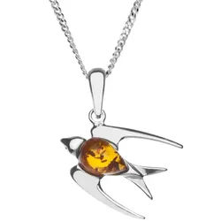 OSTSEE-SCHMUCK Kette mit Anhänger Ostsee-Schmuck Kette mit Anhänger Schwalbe (2-tlg) silberfarben 42 cm
