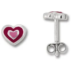 ONE ELEMENT Paar Ohrhänger Herz Ohrringe Ohrstecker aus 925 Silber, Herzanhänger – Ausdruck von Liebe, perfekt zum Verschenken silberfarben
