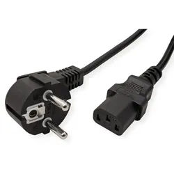VALUE Netzkabel, gerade IEC-Buchse, schwarz, 0,6 m