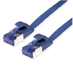 VALUE Patchkabel Cat.6A (Class EA) FTP LAN-Kabel, RJ-45 Männlich (Stecker), RJ-45 Männlich (Stecker) (100.0 cm), extra-flach blau