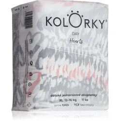 Kolorky Day Hearts Einweg-ÖKO-Windeln Größe XL 12-16 Kg 17 St.
