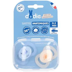 Dodie Anatomische Schnuller Blau-Beige 0-2 Monate