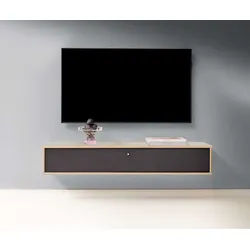 Hammel Furniture TV-Board Mistral Fernsehschrank, Medienmöbel, Hängend, mit Klapptür mit Akustikstoff, Lowboard, Breite: 133 cm beige