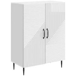 vidaXL Sideboard 66 x 34,5 x 89,5 cm Sideboard Wohnzimmer Schrank Hochglanz Weiß 66x34 weiß