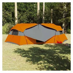 furnicato Faltzelt Familien-Innenzelt 520x520x190 cm Grau und Orange, (1 tlg) grau|orange