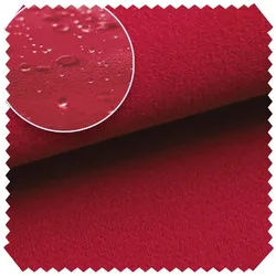 novely® Stoff TRITON - Wasserabweisender Microfaser Velours-Möbelstoff Wildleder-Opt, Wasserfest, Schmutzabweisend, Meterware, 1lfm rot