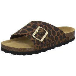 AFS-Schuhe 215093 Sommer Pantolette für Damen mit Fußbett, bequeme Sandalen aus Leder braun 40 EU