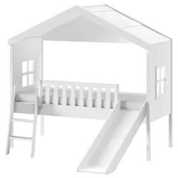 Mid.you Hausbett , Weiß , Holz , Kiefer , teilmassiv , 90x200 cm , nicht verstellbar , Baby & Kindermöbel, Kinderzimmer & Jugendzimmer, Kinderbetten, Spielbetten