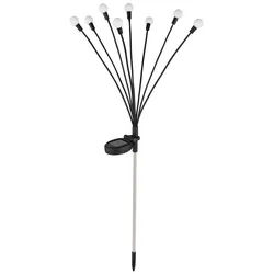 GLOBO LIGHTING LED Solarleuchte, LED-Leuchtmittel fest verbaut, Warmweiß, RGB LED Steckleuchte Solarlampe Edelstahl schwarz Erdspieß H 70 cm schwarz