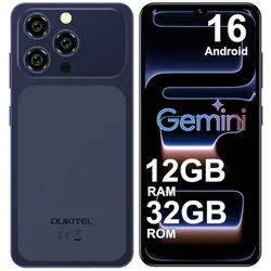 OUKITEL C17 12GB RAM + 32GB ROM/1TB TF, 4G Smartphone (16,56 cm/6.52 Zoll, 32 GB Speicherplatz, 13 MP Kamera, 6.52" HD+ Display, 5000mAh, Android 16, 4G-Dual-SIM, GPS) blau