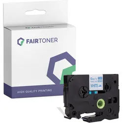 Kompatibel für Brother P-Touch H 200 (TZE-FA3) Schriftband 12mm/3m Blau auf Weiss