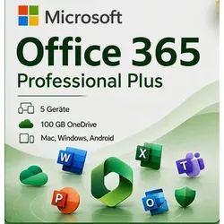 Microsoft Of­fice 365 5 Geräte, Windows, MAC, iOS, Android