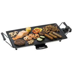 bestron Tischgrill ABP602, 2000 W, 47 x 26 cm mit Antihaftbeschichtung & Temperaturregler schwarz