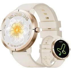 DREMAC DM5-B Smartwatch (3,4 cm, android ios), GPS Smartwatch mit AMOLED Display und 170 Sportmodi goldfarben