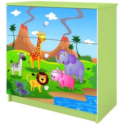 Raumhirsch Furniture Kommode Babydreams Safari 81/81/41 , Grün , Holzwerkstoff , 81x81x41 cm , Babymöbel & Kindermöbel, Babyzimmer, Babyregale & Kinderregale