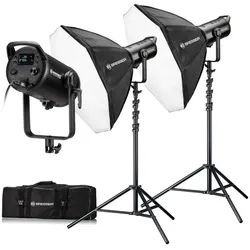 BRESSER Fotostudio-Box BRESSER BR-180RGB COB LED Light Duo Kit mit Softboxen schwarz