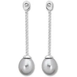 ONE ELEMENT Paar Ohrhänger Zirkonia Ohrringe Ohrhänger aus 925 Silber, Ausdruck von Individualität – dezent, bedeutungsvoll, nah am Herzen silberfarben