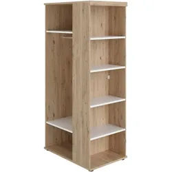 Paidi Schrank , Weiß, Eichefarben , Holzwerkstoff , 6 Fächer , 96x201.3x62.5 cm , Blauer Engel, Goldenes M , erweiterbar , Schlafzimmer, Kleiderschränke
