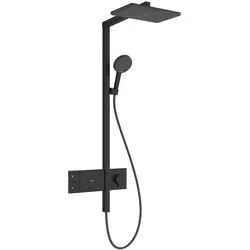hansgrohe Raindance Alive Q Duschsystem 210/340 softcube, 1 Strahlart, mit ShowerSelect Comfort, Badarmaturen, mattschwarz