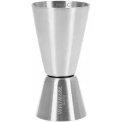 Westmark Kleiner Messbecher/Barmaß, Jigger für Cocktails, 2 Maßeinheiten: 2/4 cl, Rostfreier Edelstahl, Silber, 62772260