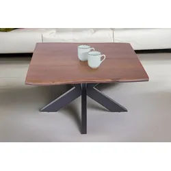 SAM® Couchtisch Shine, Akazienholz massiv, Metallgestell Spider-Form schwarz braun 80 cm x 46 cm x 80 cm