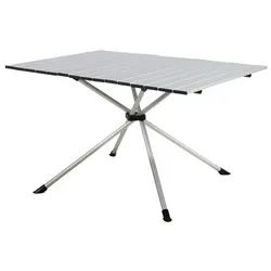 Portal Outdoor Campingtisch Klapptisch Falttisch Faro Gartentisch Rolltisch Alu 88 x 60 cm (komplett-Set, inkl. Transporttasche), platzsparend klappbar und absolut wetterfest silberfarben