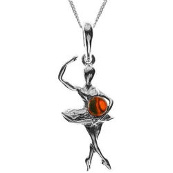 OSTSEE-SCHMUCK Kette mit Anhänger Ostsee-Schmuck Kette mit Anhänger Ballerina (2-tlg) silberfarben 50 cm