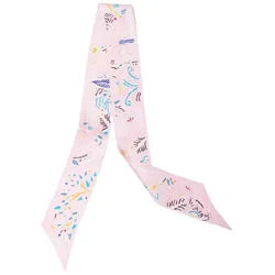 MayTree Seidentuch Seidenbandeau schmal beidseitig, playground 5 x 88 cm, (Stück), Seidentuch, 100% Twillseide rosa