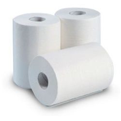 CWS Rollenpapier, 2-lagig, 100 % Zellstoff, 21,5 cm breit, hochweiß, 1 Paket = 6 Rollen à 100 Meter