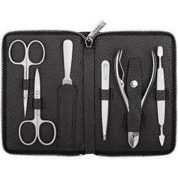 ERBE Maniküre-Etui ERBE Maniküre Set Reißverschluss-Etui Serie "Piemont", braun, 6-tlg., Echtleder, rostfreie Instrumente, Hergestellt in Solingen/Deutschland schwarz
