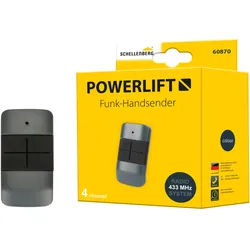 Garagentor-Funkempfänger SCHELLENBERG "Powerlift, Funk-Handsender 4-Kanal für Garagen- und Außentorantriebe", grau, B:3,5cm H:6,7cm, Funksteuerungsmodule, Funkfrequenz 433,92 MHz, Reichweite 40 m, inkl. Batterie