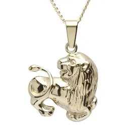 OSTSEE-SCHMUCK Kette mit Anhänger Ostsee-Schmuck Kette mit Anhänger Tierkreiszeichen Löwe (2-tlg) goldfarben 42 cm